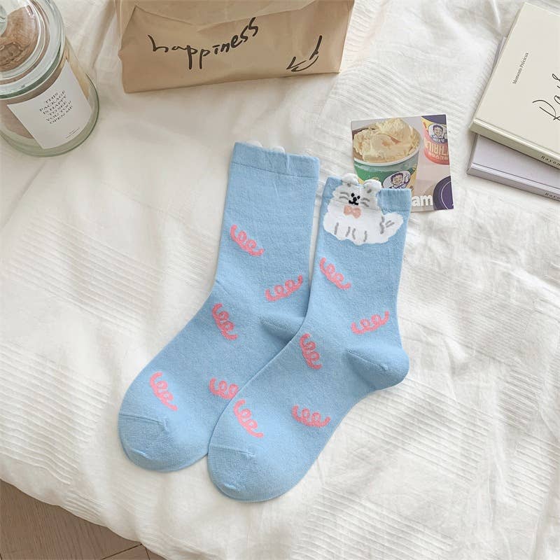 Cartoon Animal Patterns Themed Crew Socks