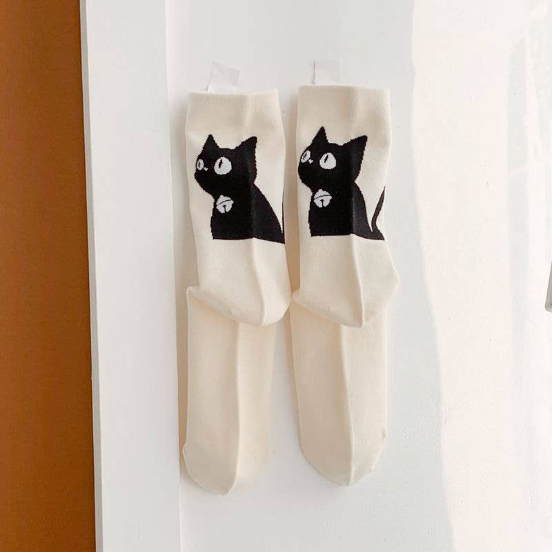 Cute Cat Expression Pattern Socks