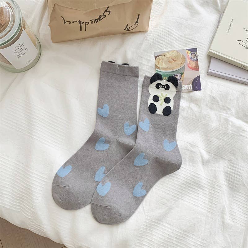 Cartoon Animal Patterns Themed Crew Socks