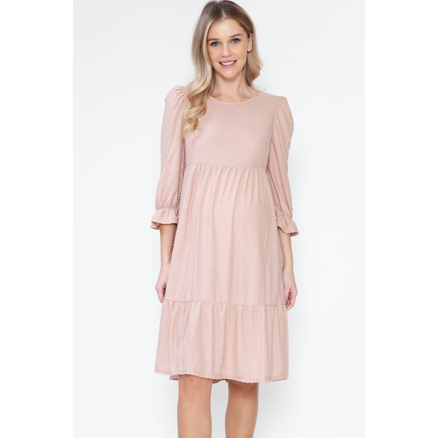 Robe longue en plumetis de grossesse