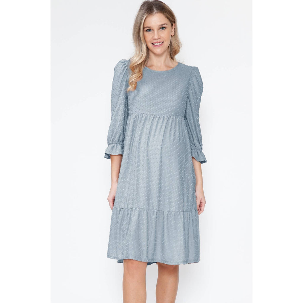 Story Teller - Maternity Easter Bubble Swiss Dot Long Spring Dress