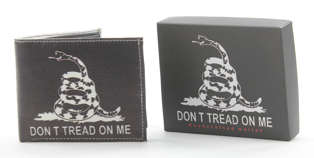 Leather Impressions Inc - Don't Tread on Me Snake Vegan Bi-Fold Wallet # VL 529