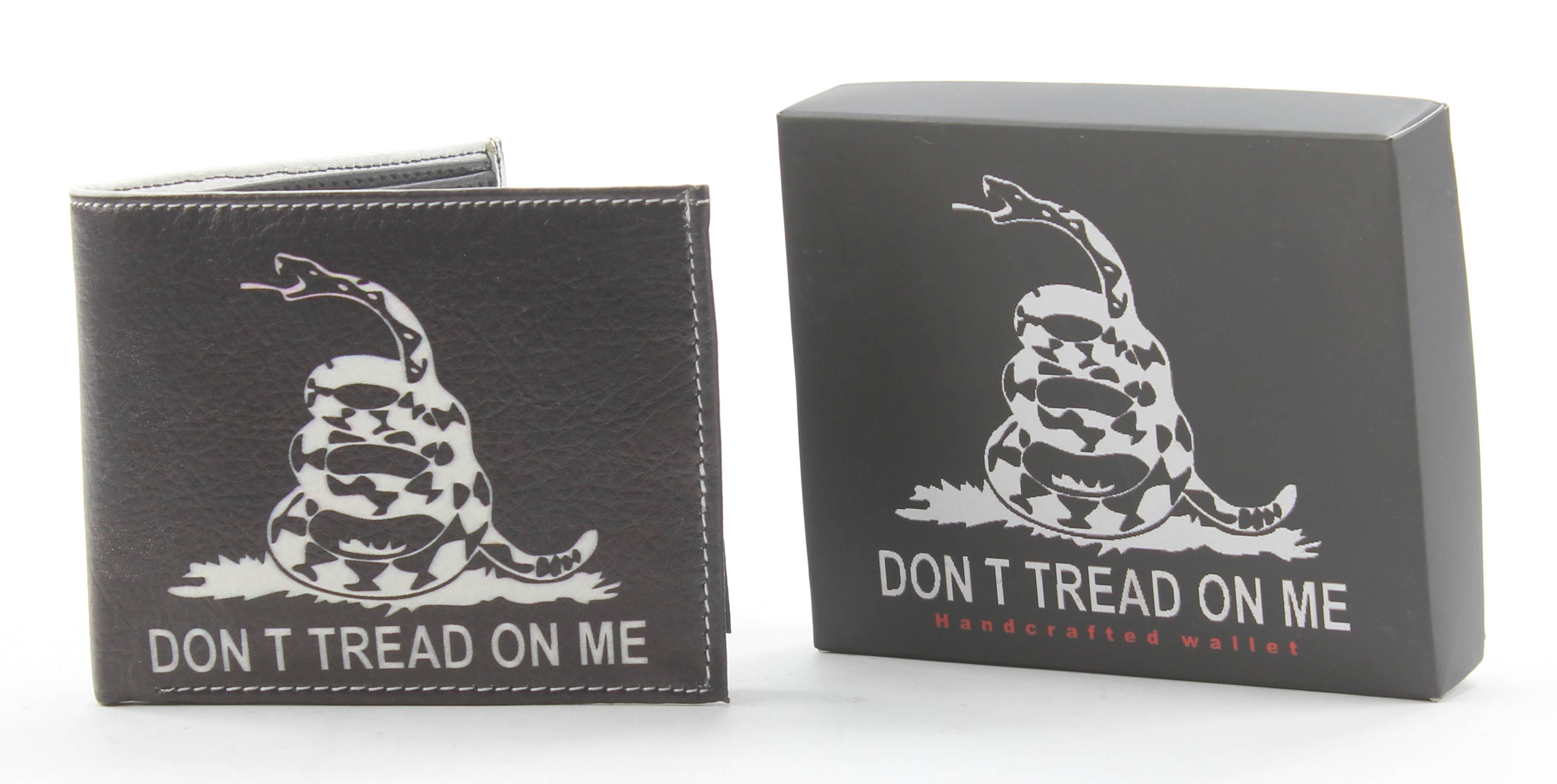 Leather Impressions Inc - Don't Tread on Me Snake Vegan Bi-Fold Wallet # VL 529