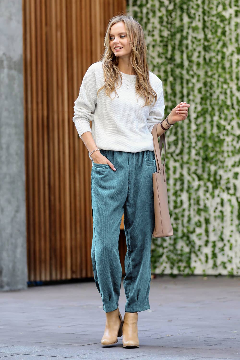 42POPS - Corduroy Front pocket Baggy Pants