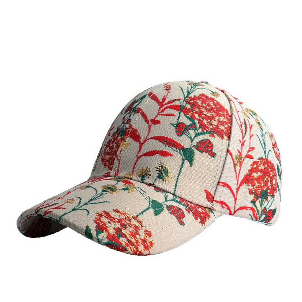 ACCITY - Blue, Red Dandelion Jacquard Baseball Cap Sun Hat_CWAH0991
