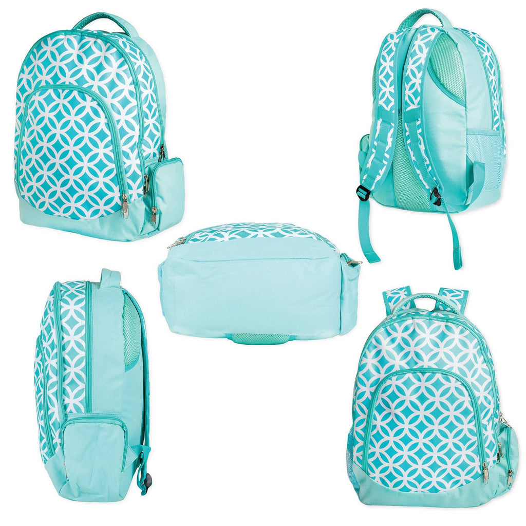 Aqua Circle Laptop School Back Pack