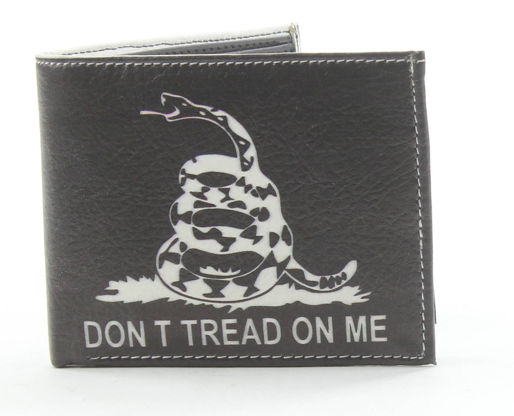 Leather Impressions Inc - Don't Tread on Me Snake Vegan Bi-Fold Wallet # VL 529
