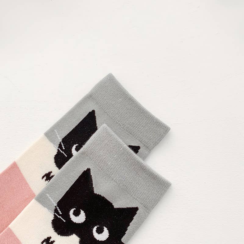 Cute Cat Expression Pattern Socks
