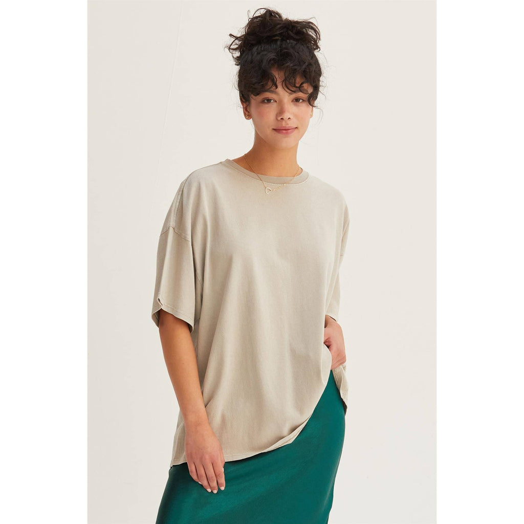 HYFVE - DZ24E437-OVERSIZED DISTRESSED COTTON T-SHIRT