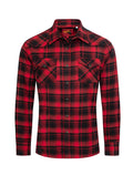 Rodeo Clothing - Men's Western Long Sleeve Flannel Shirts With Snap Buttons