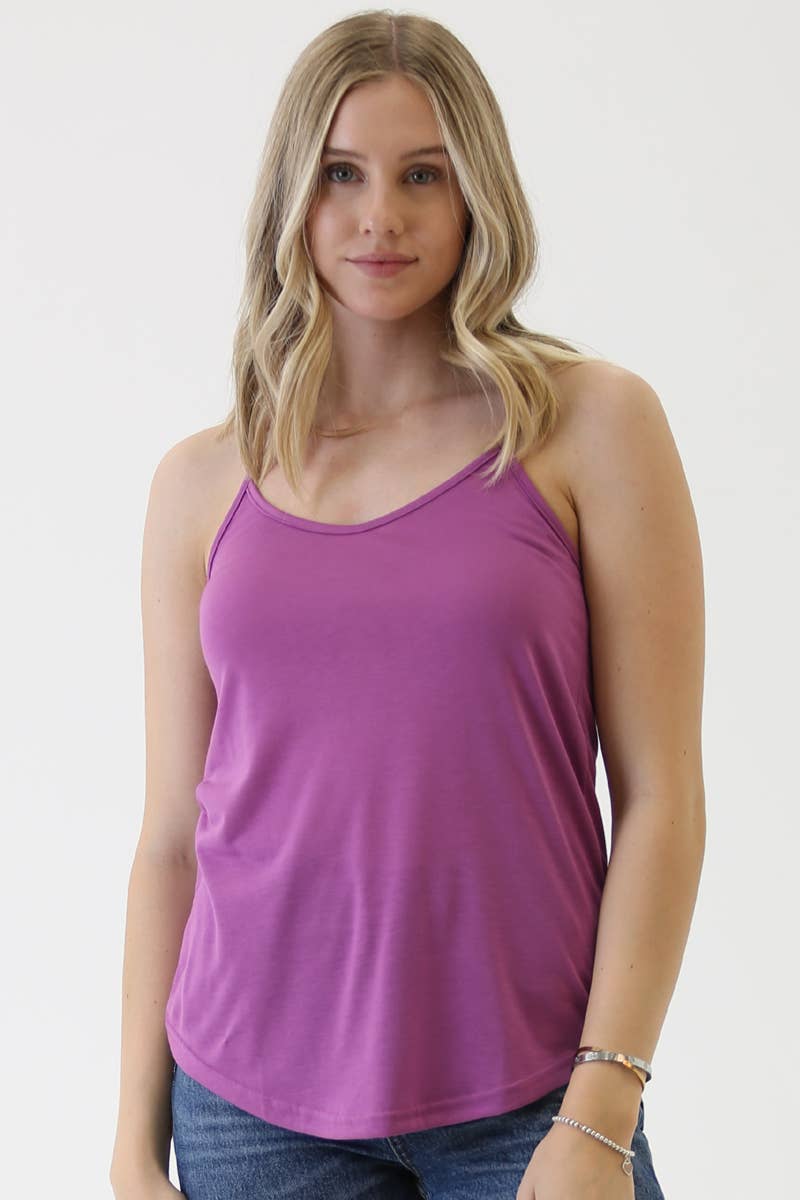 ANGIE - X2543-ASIS ROUNDED HEM RACER BACK CAMISOLE TANK TOP