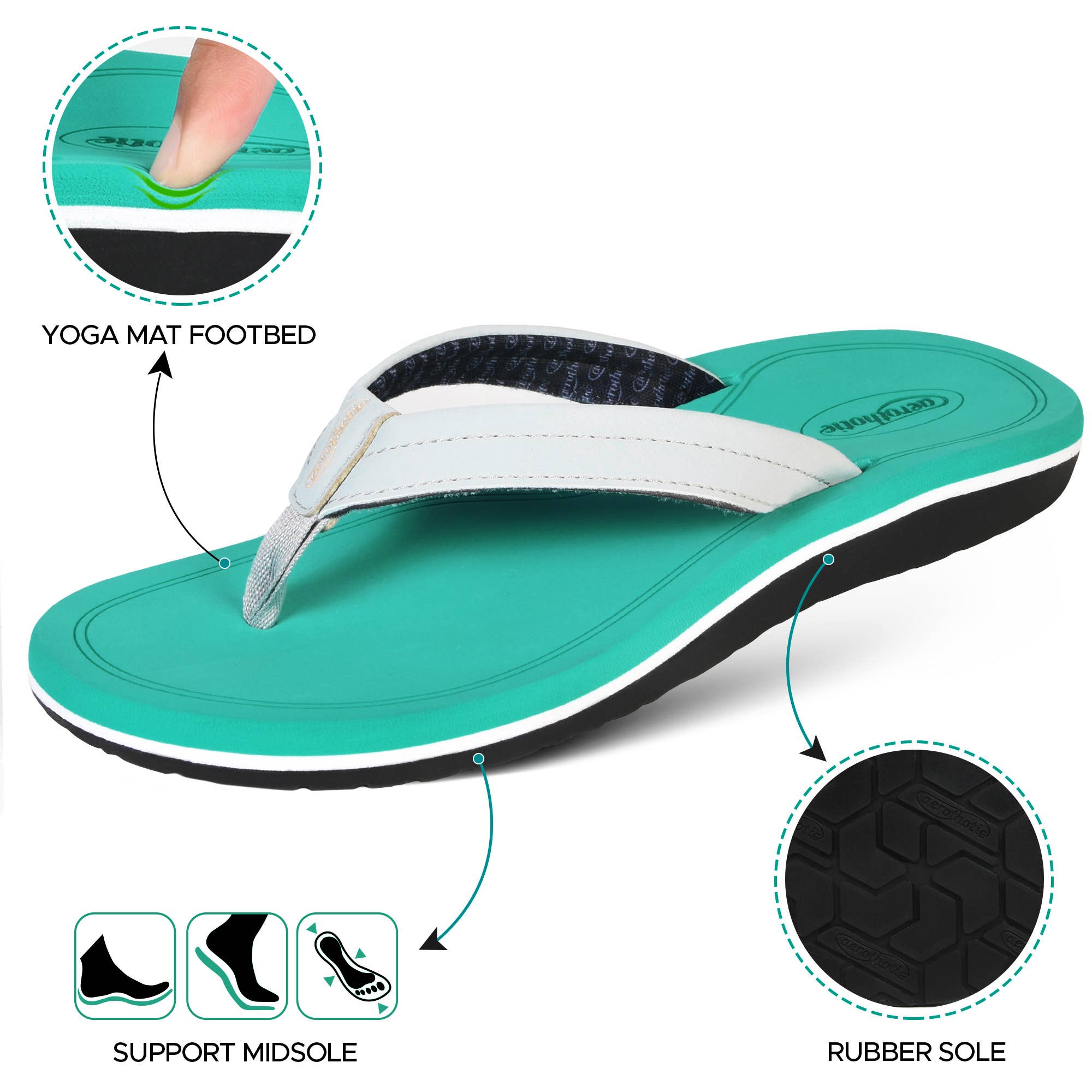 Aerothotic - LUNA CASUAL COMFORT STRAPS FLIP FLOPS FOR WOMEN