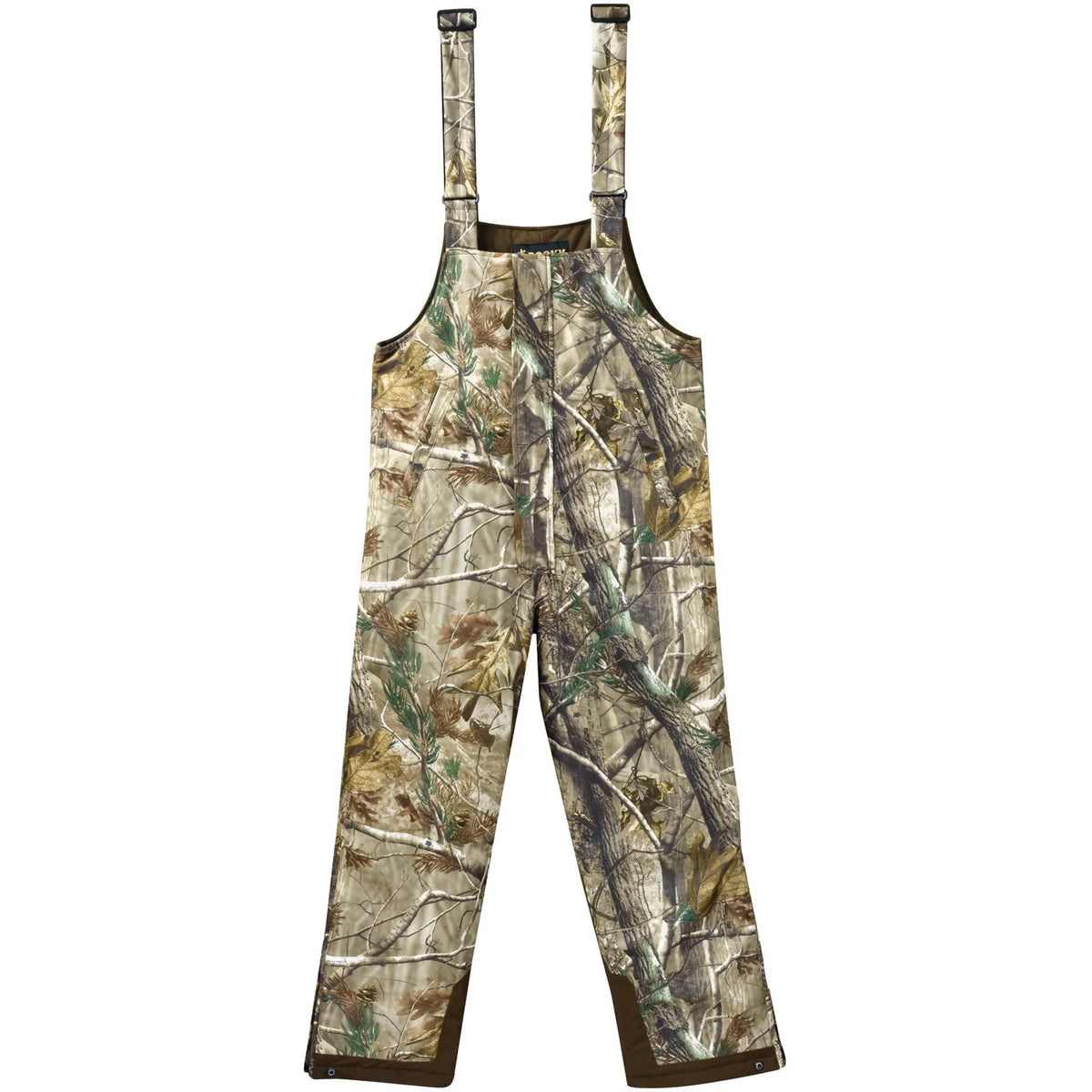 Adjustable Rocky Junior ProHunter Waterproof Insulated Bibs in Realtree Edge Camo with front pockets and adjustable leg cuffs.