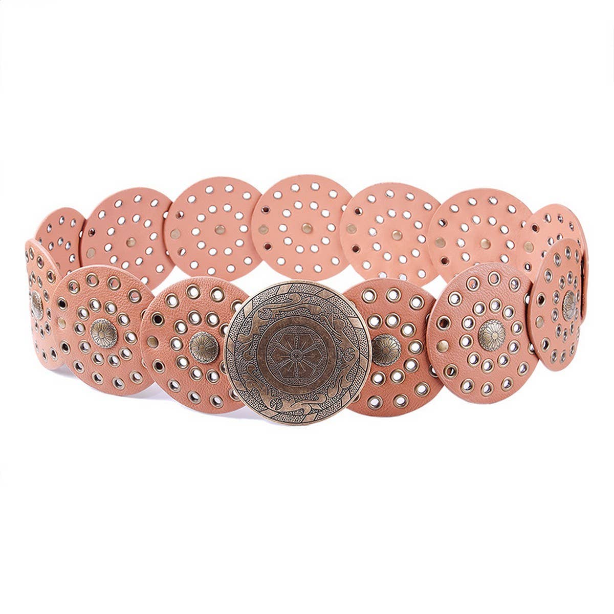 ACCITY - NEW RETRO FASHION RIVET EYELET DISC BELT_CWABE0488