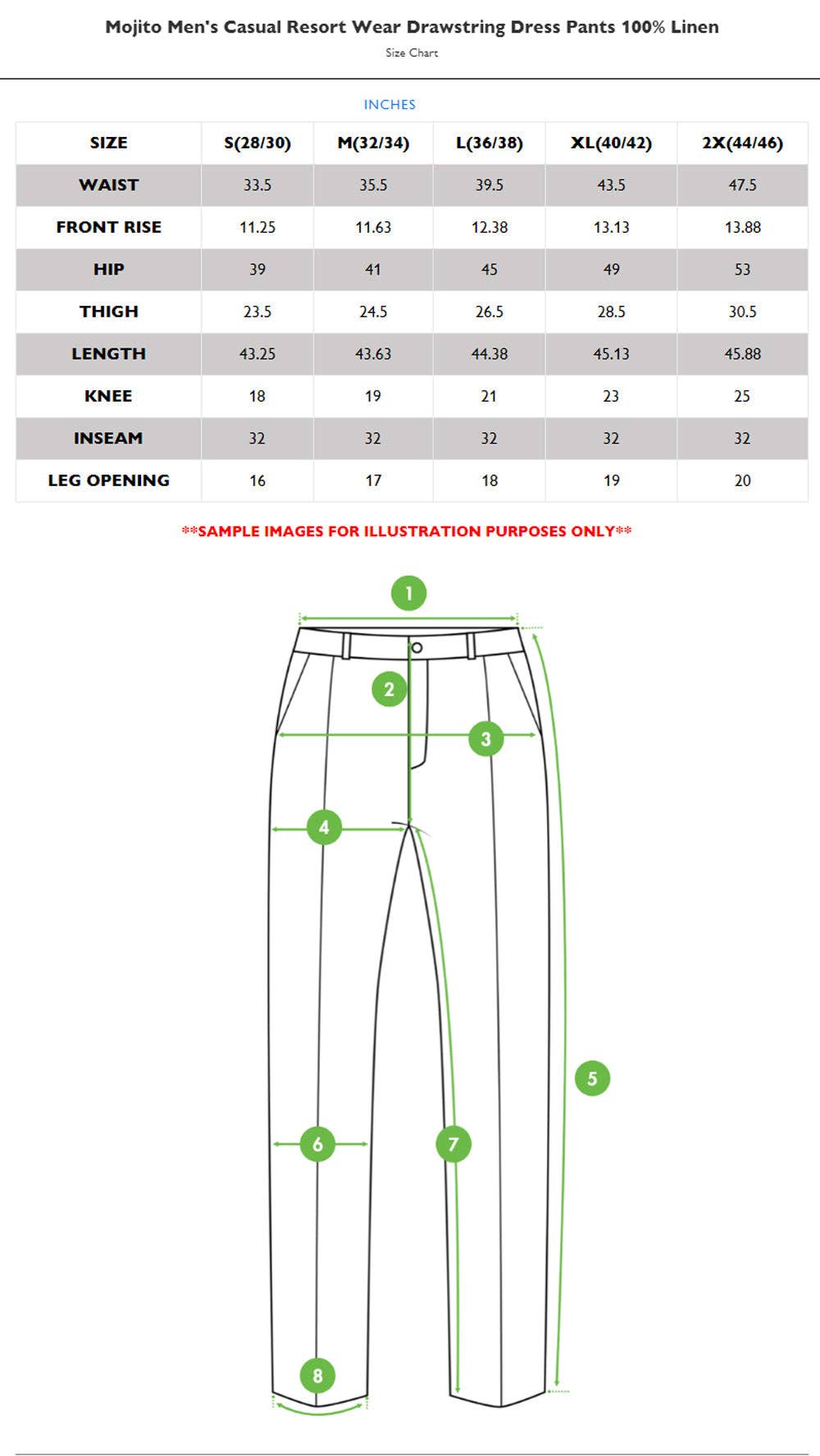 Men's Casual Dress Pants 100% Linen