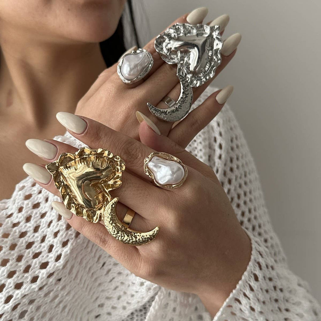 ACCITY - NEW WRINKLED THREE-DIMENSIONAL LOVE ALLOY RING_CWMM3241