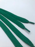 The Shoelace Factory - Solid Kelly Green Flat Shoelaces