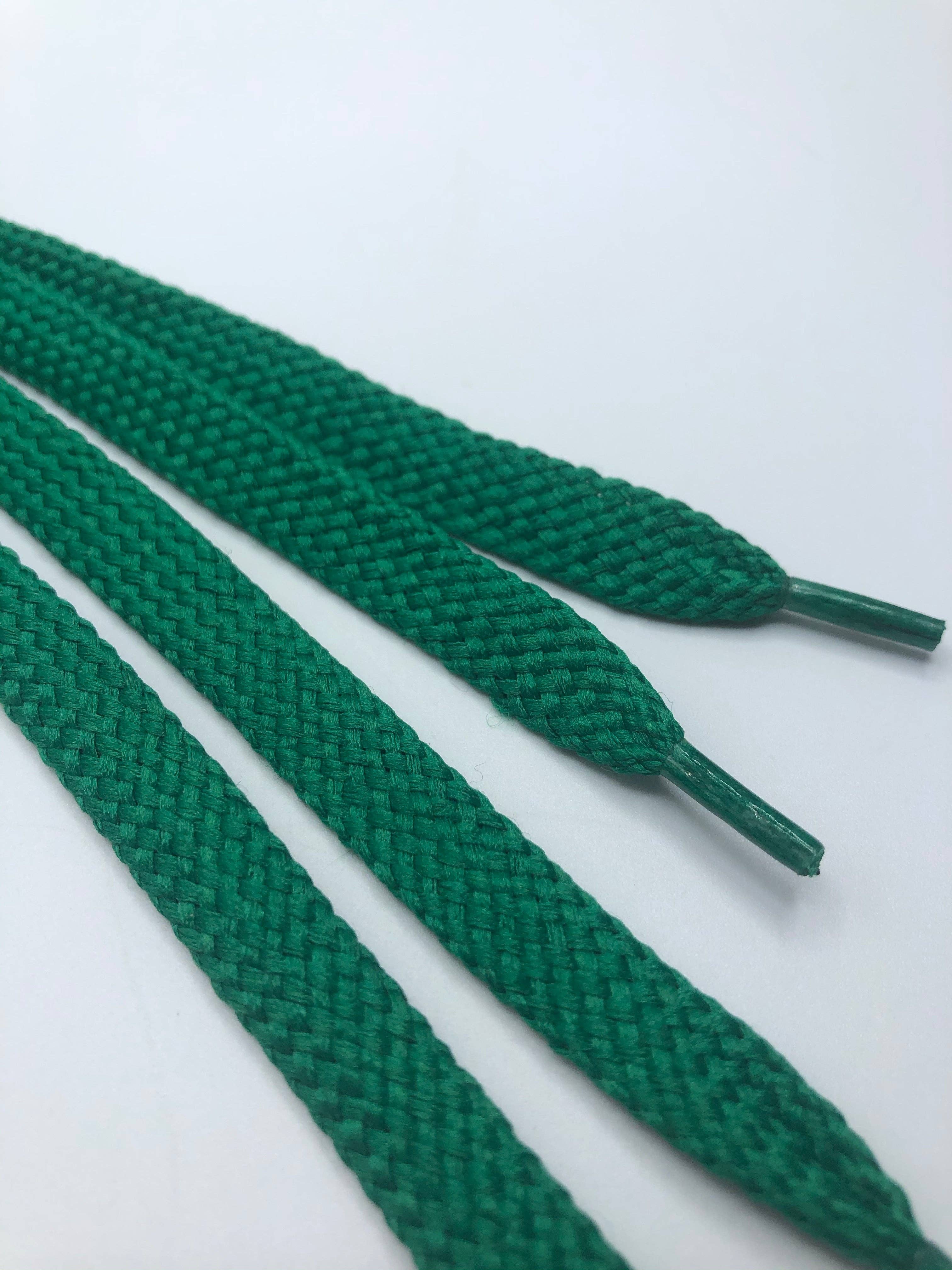 The Shoelace Factory - Solid Kelly Green Flat Shoelaces
