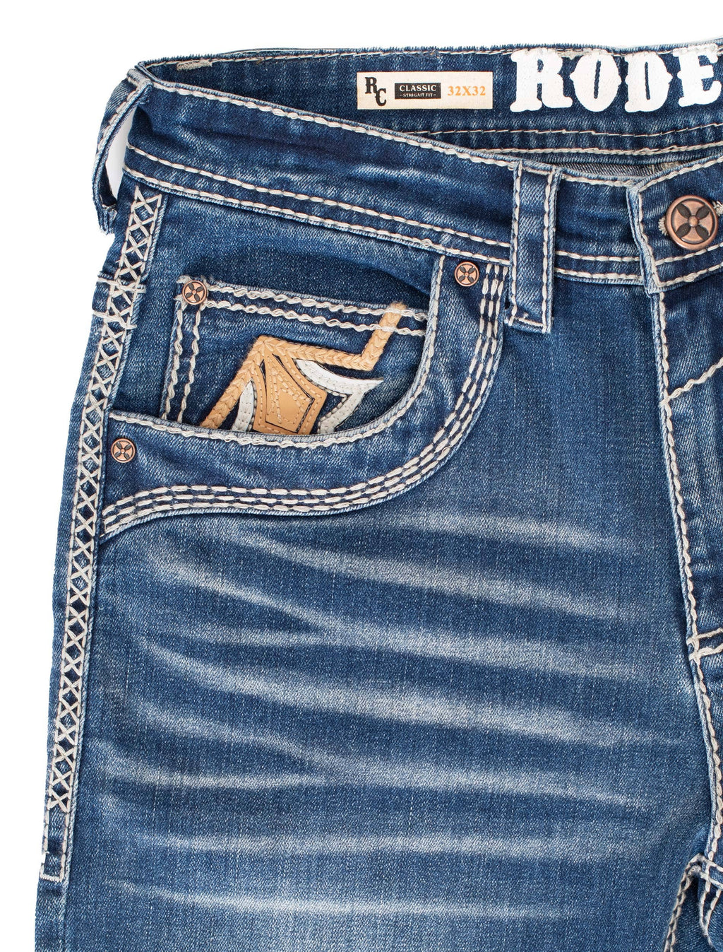 Rodeo Clothing - MEN'S COTTON/SPANDEX STRETCH FANCY SLIM STRAIGHT JEANS-RP500-505