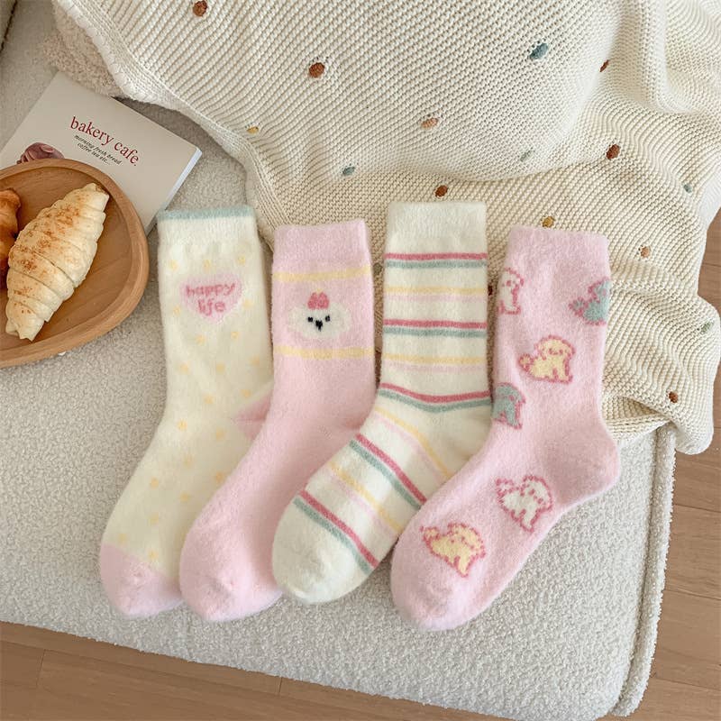 Fuzzy Thick Warm Kawaii Puppy Fluffy Autumn Winter Socks