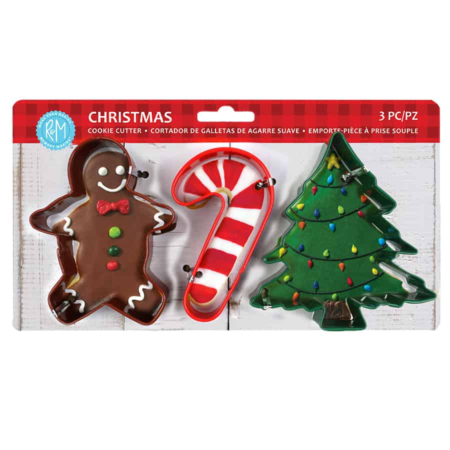 R&M International - Christmas 3 PC Color Cookie Cutter Carded Set