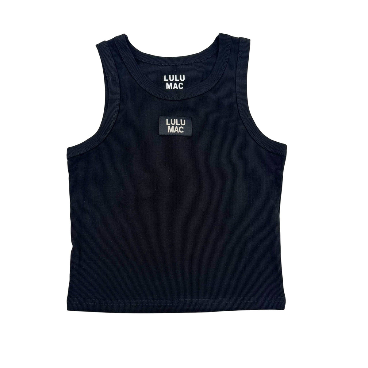 Solid purple Lulu Mac tank top featuring a round neckline and a classic sleeveless design. Perfect for any occasion.