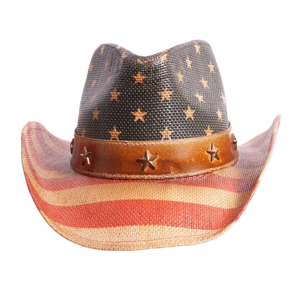 Patriotic Western Cowboy Straw Hat - Style Americana