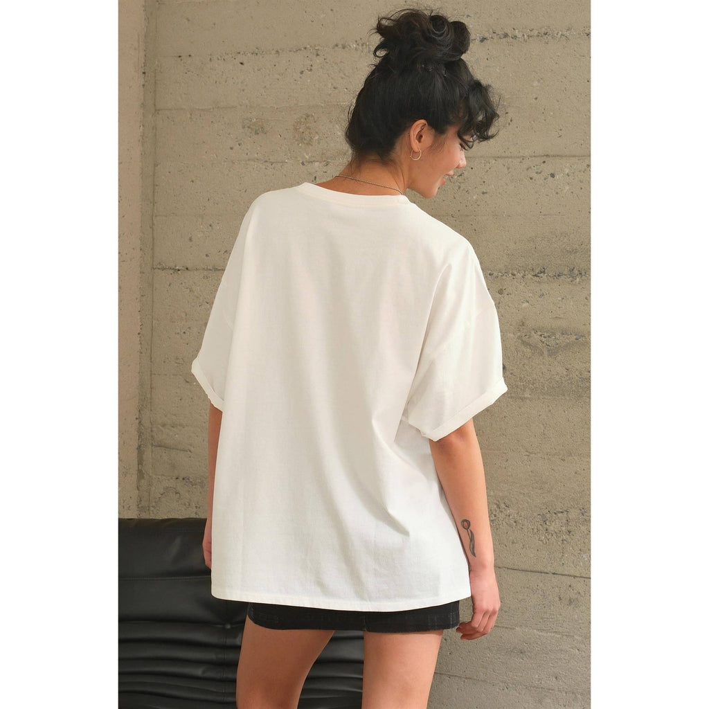 HYFVE - DZ24E437-OVERSIZED DISTRESSED COTTON T-SHIRT