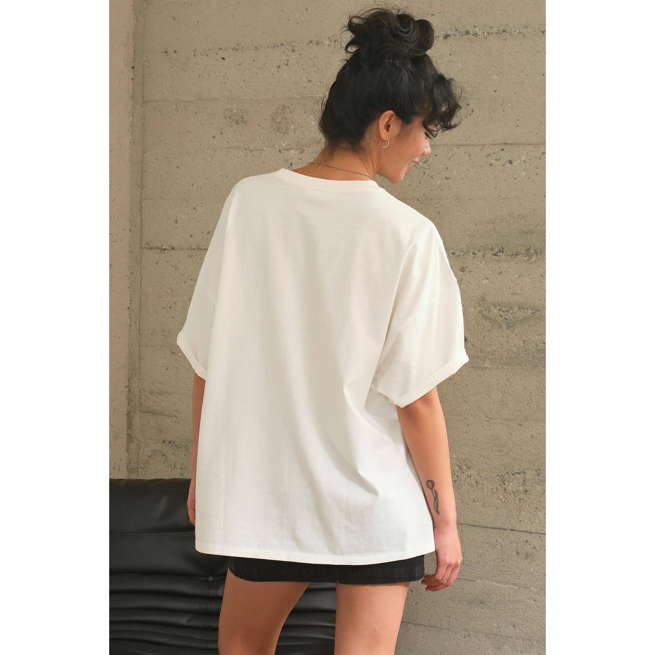 HYFVE - DZ24E437-OVERSIZED DISTRESSED COTTON T-SHIRT