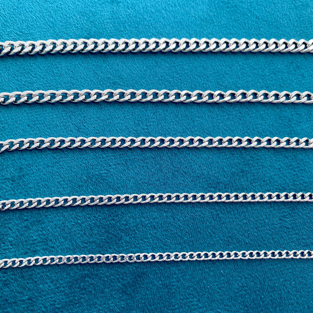 Stainless Steel Chain Necklace, Curb Chain,Waterproof Chain