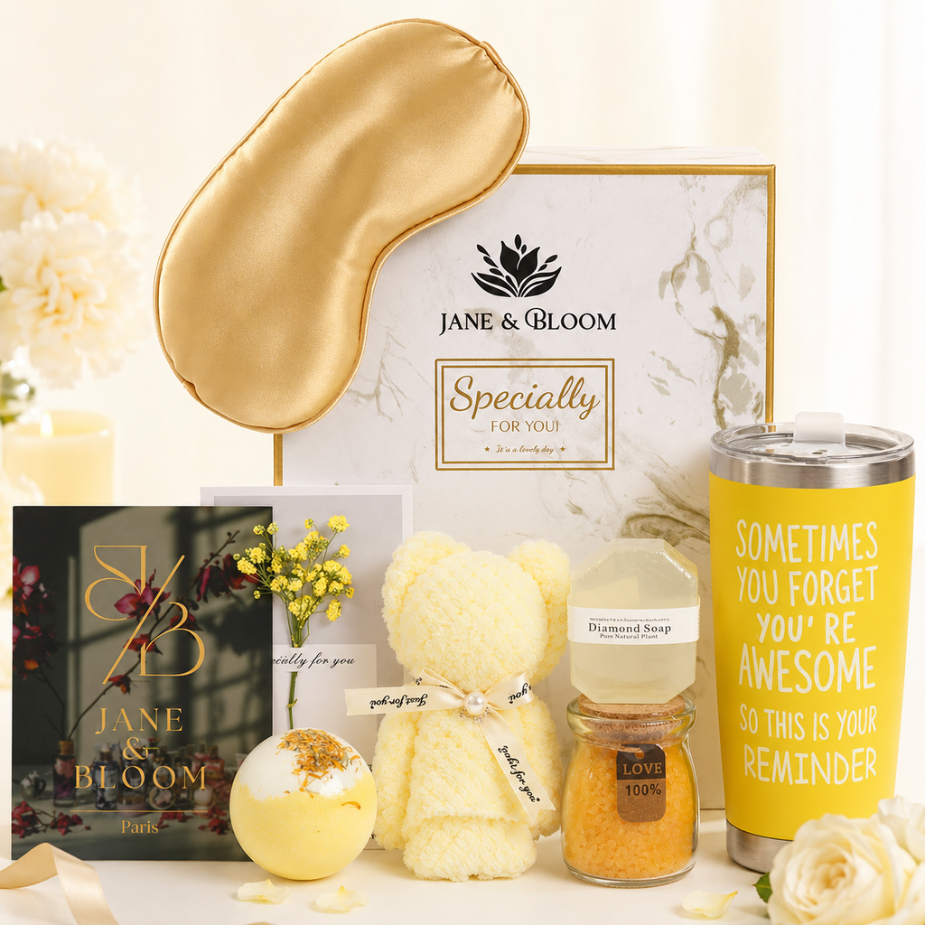 Yellow Spa Gift Box with Towel Bear
