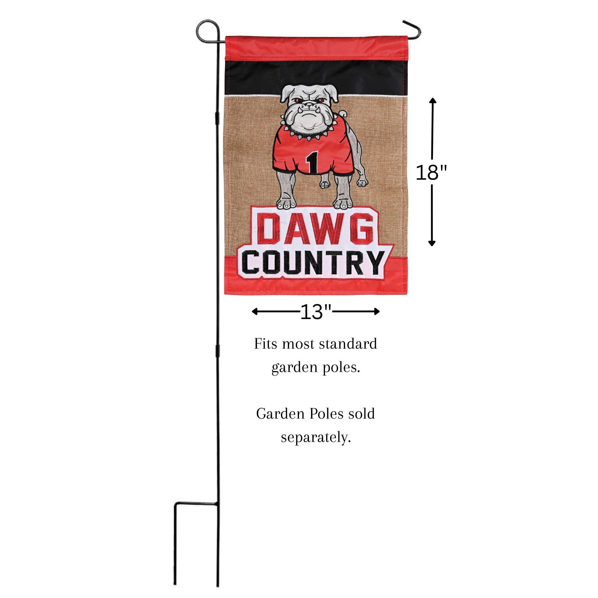 Burlap Flag Dawg Country - Bulldog 13x18