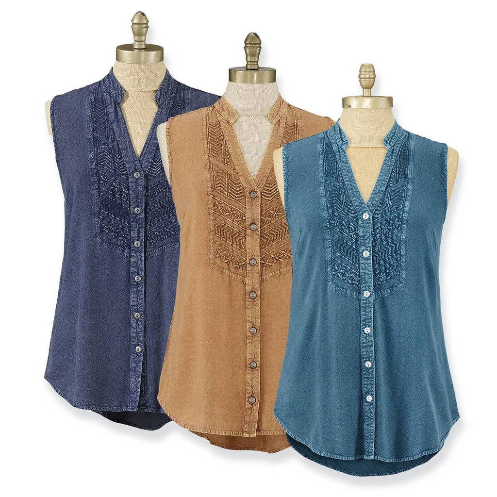 Back in the Saddle - Naila Acid-Wash Tunic Top