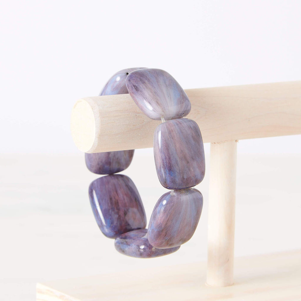 Hot Girls Pearls-Freezable Cooling Jewelry - Amethyst Chicklet Cooling Bracelet