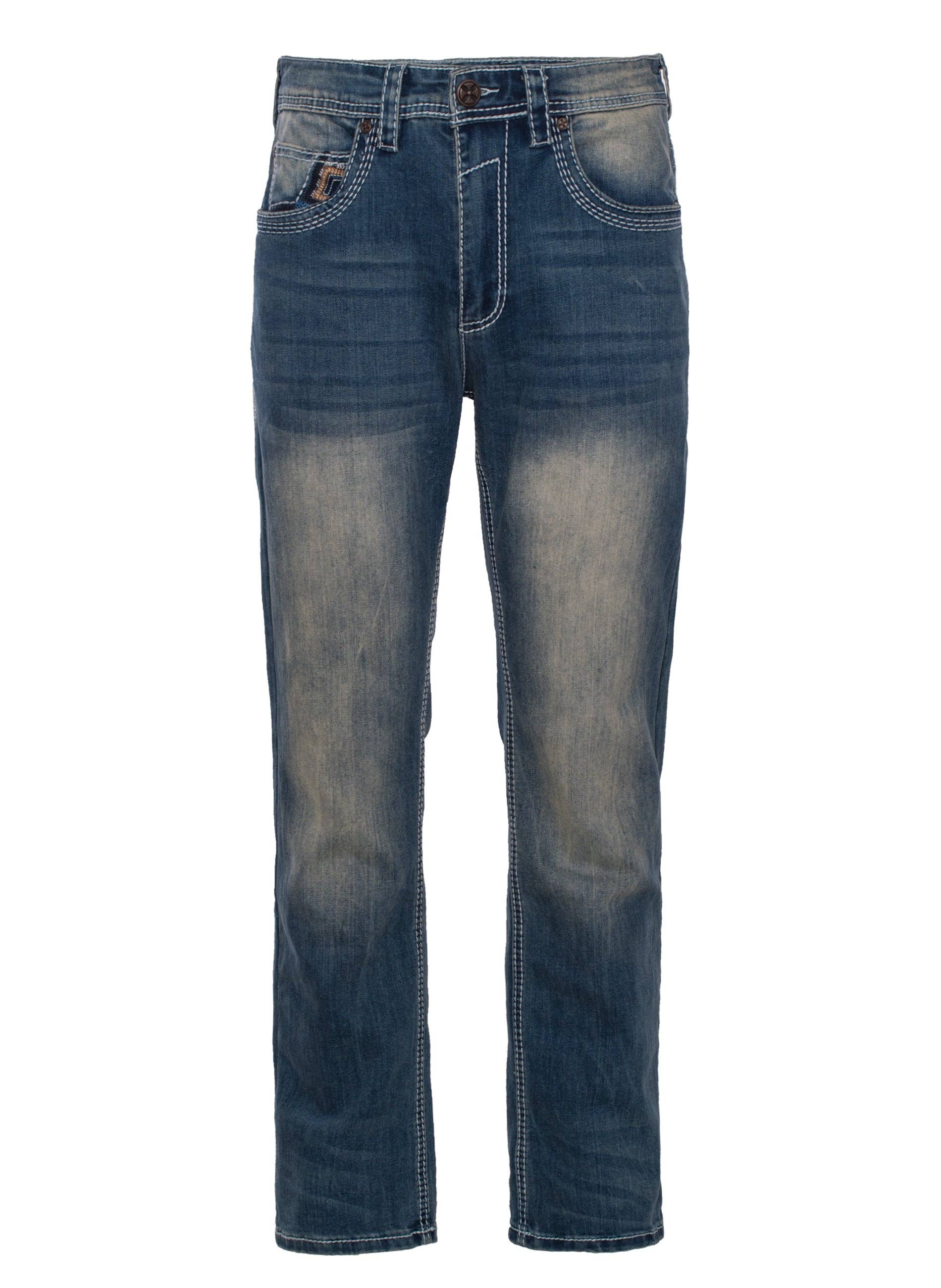 Rodeo Clothing - MEN'S COTTON/SPANDEX STRETCH FANCY SLIM STRAIGHT JEANS-RP500-515
