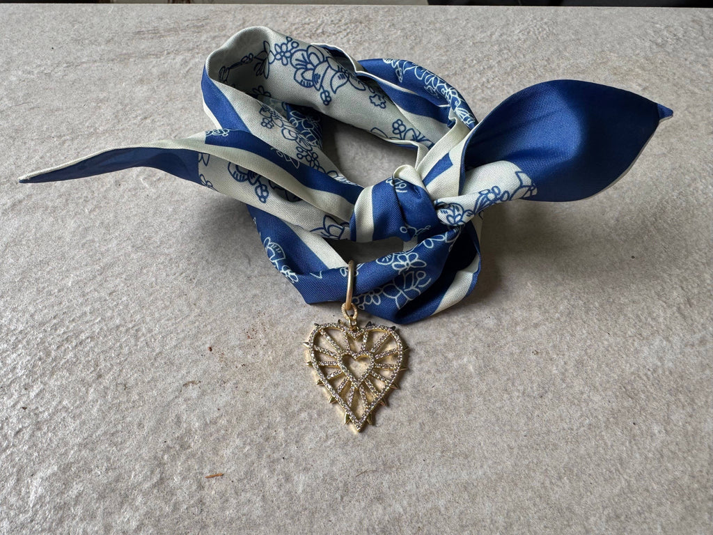 Loulu Designs - Ocean Breeze Scarf Heart Necklace