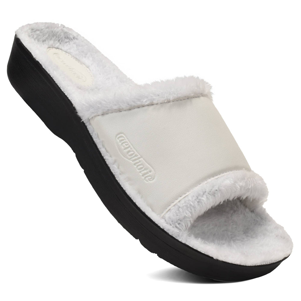 Aerothotic - Aspen Fuzzy Strap Ladies Arch Support Slides