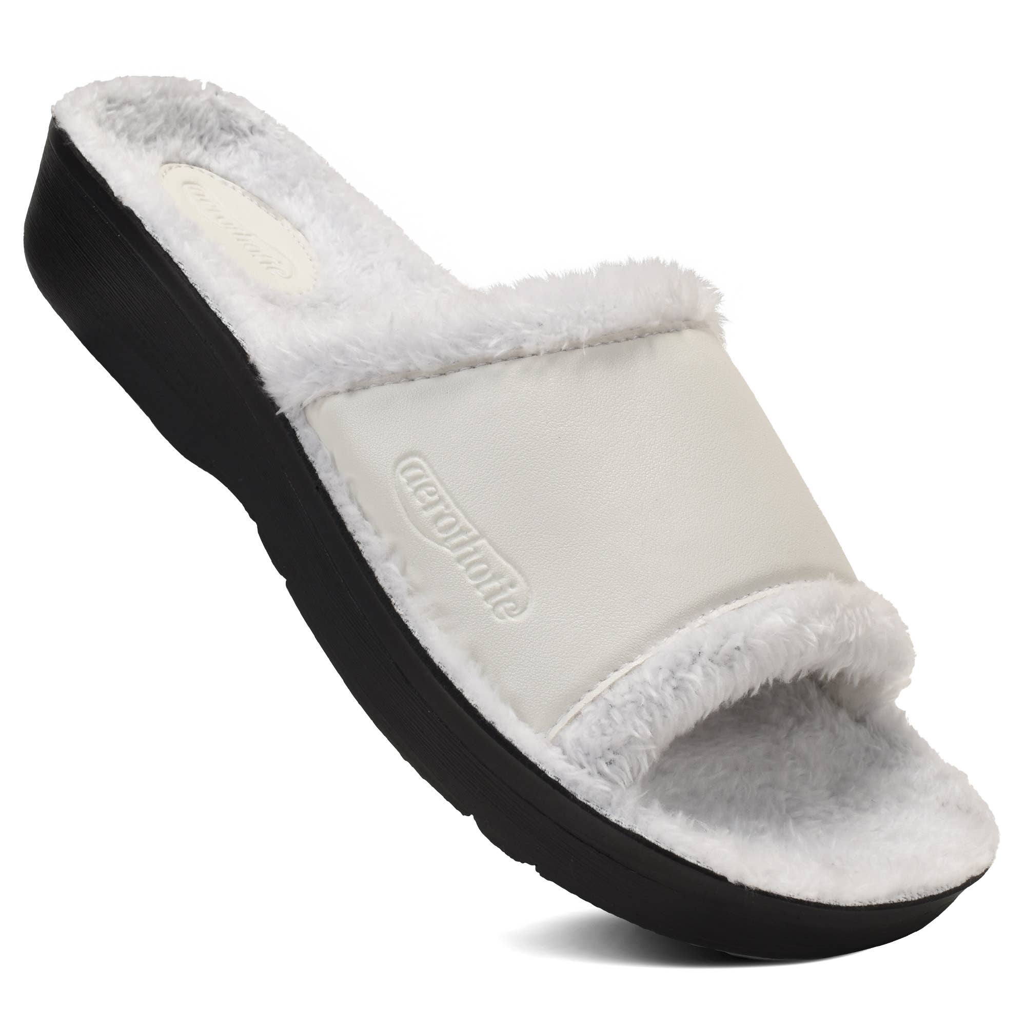 Aerothotic - Aspen Fuzzy Strap Ladies Arch Support Slides