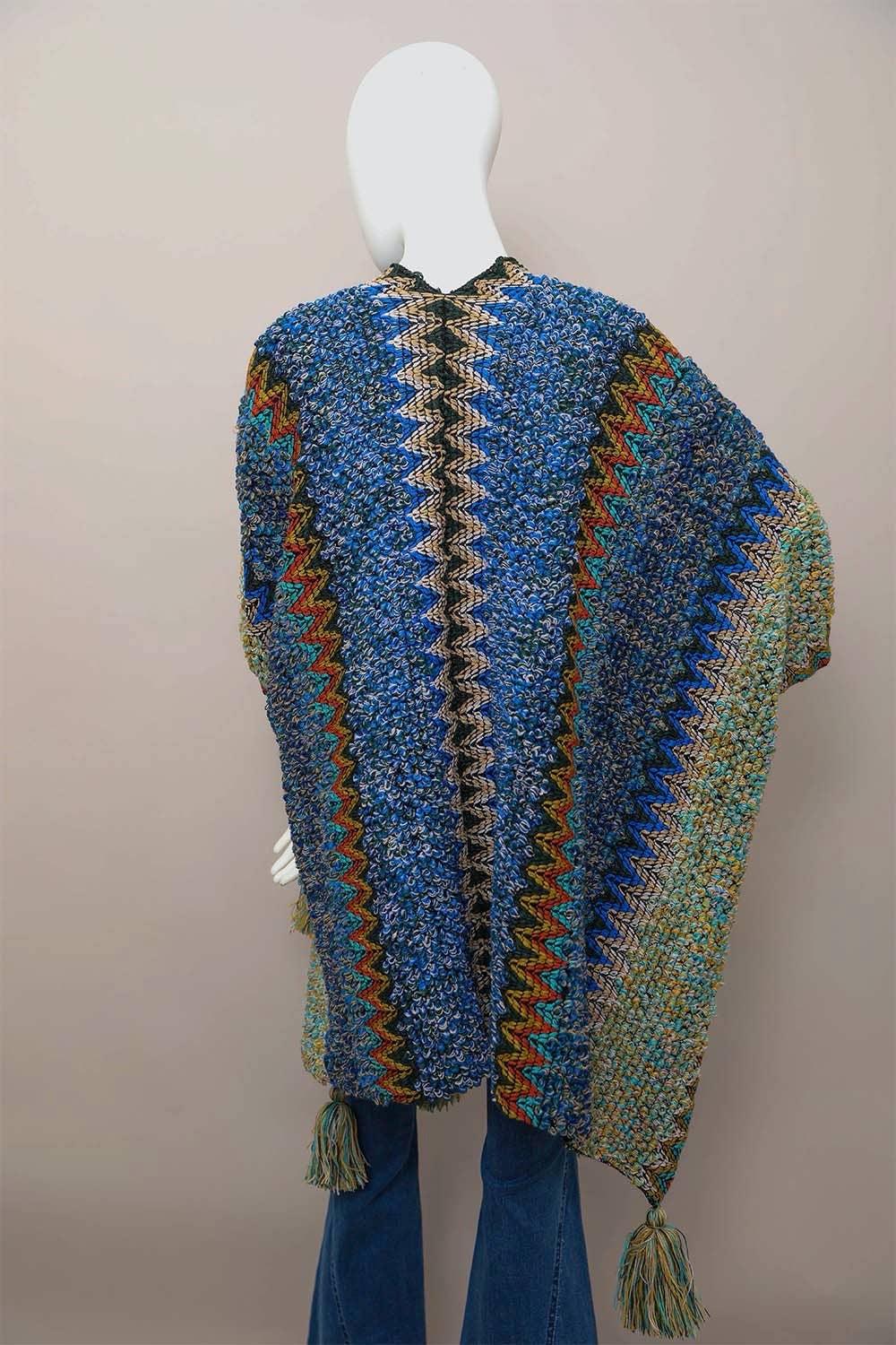 Leto Accessories - Plus Size Colorful Crochet Patterned Ruana