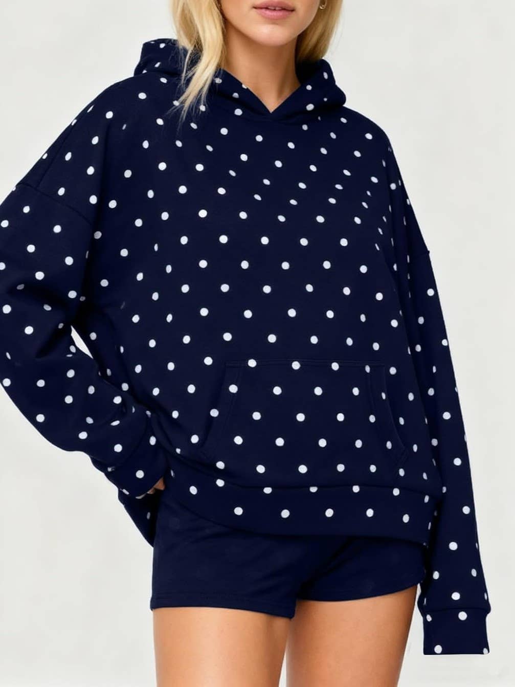 Rosa Clothing - Oversized Polka dot print hoodie
