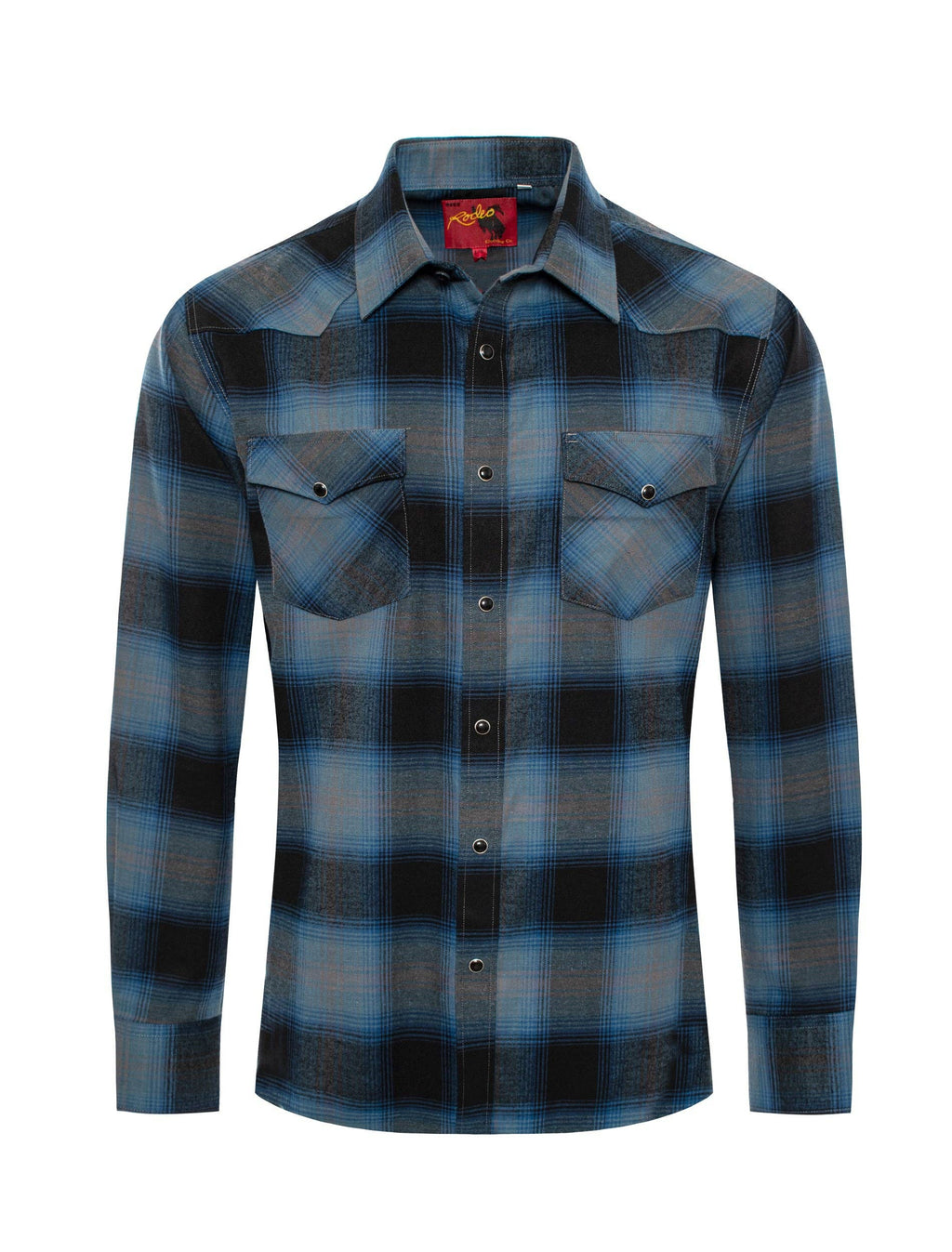 Rodeo Clothing - Chemises en flanelle western à manches longues et à boutons-pression pour hommes