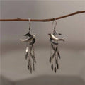 Willow Leaf Swallow Tassel Long Earrings