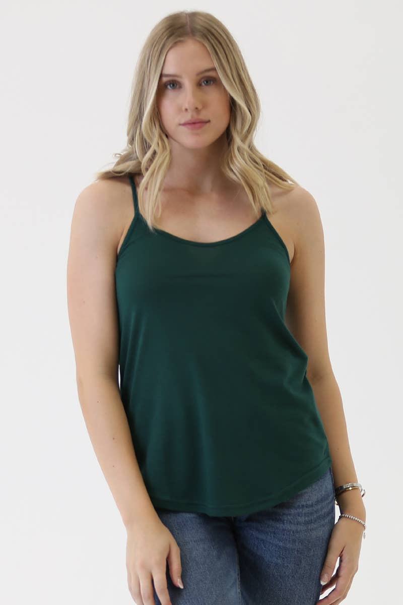 ANGIE - X2543-ASIS ROUNDED HEM RACER BACK CAMISOLE TANK TOP