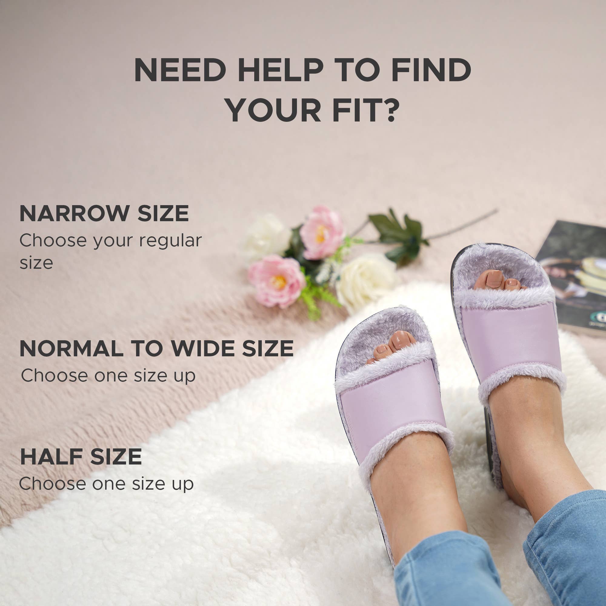 Aerothotic - Aspen Fuzzy Strap Ladies Arch Support Slides