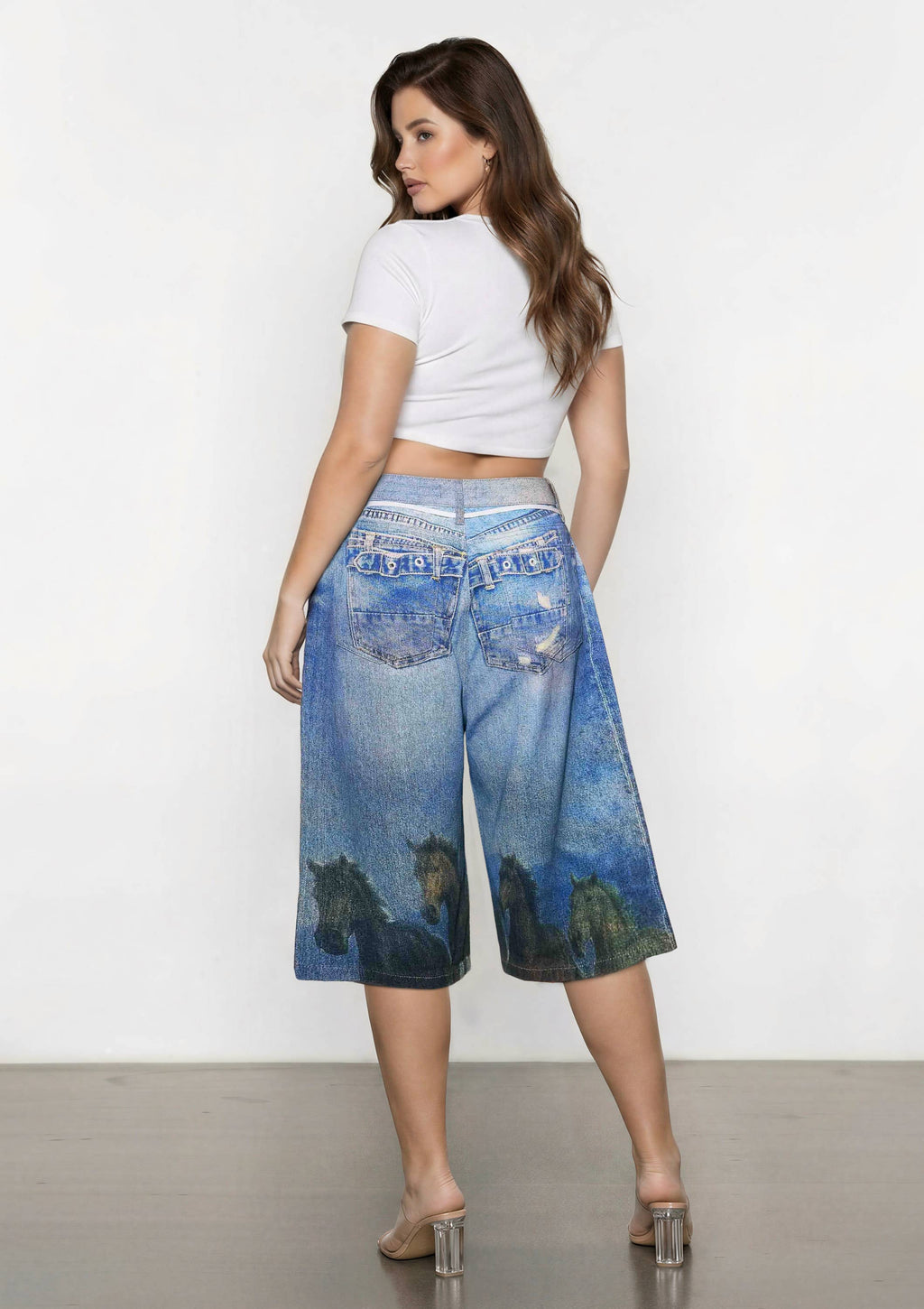 Vibrant M.i.U - Digital Horse Print Jorts