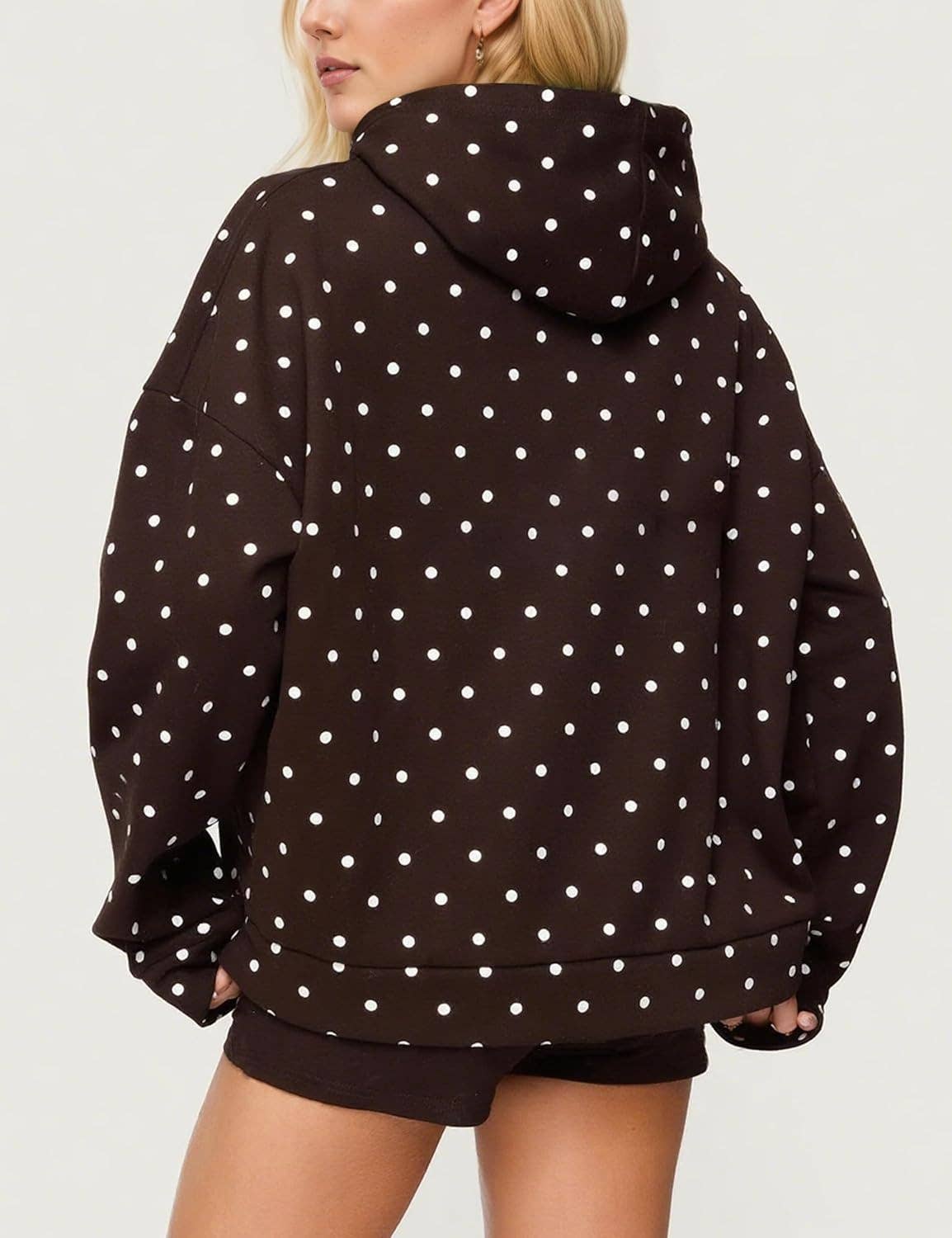 Rosa Clothing - Oversized Polka dot print hoodie