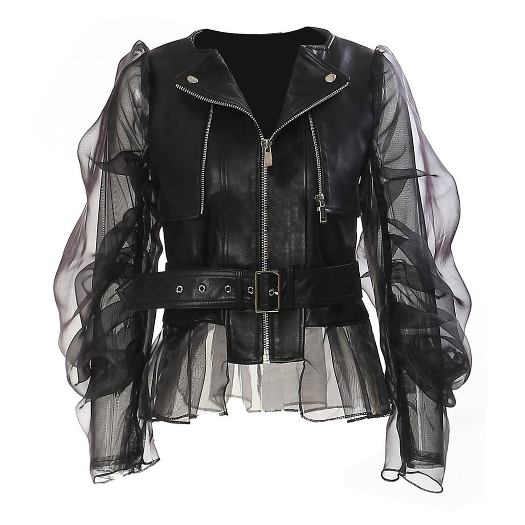Productseeker - JK022 PU Biker Jacket with Mesh Panels