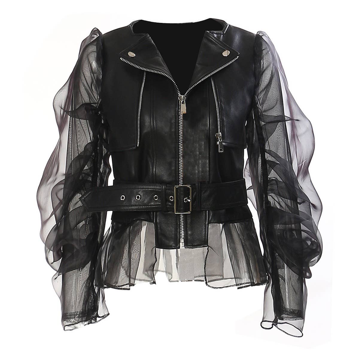 Productseeker - JK022 PU Biker Jacket with Mesh Panels