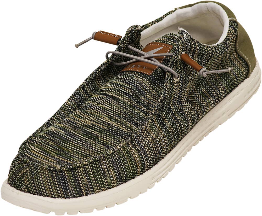 The Norty Brand - Norty Mens 8-13 Olive Multi Laceup Boat Shoes Prepack