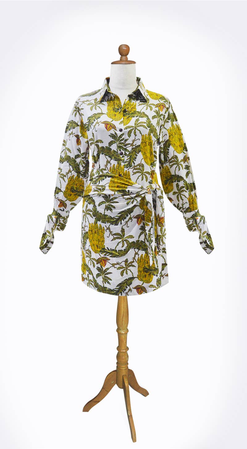 Escapada Living - Long-Sleeve Jill Dress Wrap-Front Tie Sleeves